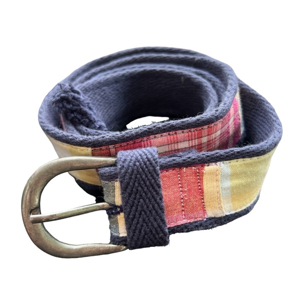 Vintage American Eagle Plaid Cotton Belt - Picture 1 of 7